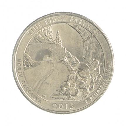 Quarter Dollar 2015 P MBC+ North Carolina: Blue Ridge Parkway C/Marca de Limpeza