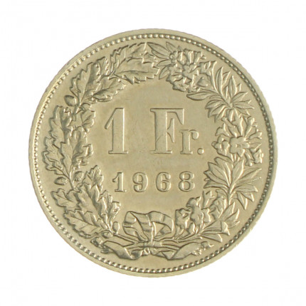 Km#24a.1 1 Franc 1968 MBC+ Suíça Europa Cupro-Níquel 23(mm) 4.4(gr)