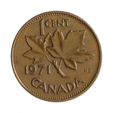 Km#59.1 1 Cent 1971 MBC+ Canadá América Bronze 19.05(mm) 3.24(gr)