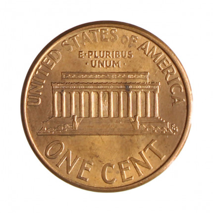 Km#201b 1 Cent 1997 D MBC+ Estados Unidos  América  Lincoln Memorial  Zinco com revestimento de cobre  19.05(mm) 2.5(gr)