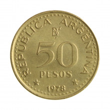 Km#81 50 Pesos 1978 BA MBC Argentina América 200º Aniversário de José de San Martín Bronze Alumínio 26(mm) 7.5(gr)