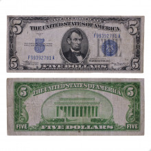 P#414A.a 5 Dollars 1934 MBC Estados Unidos América Carimbo Azul