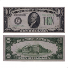 P#430D.a 10 Dollars 1934 C MBC/SOB Estados Unidos América Carimbo Verde