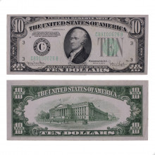 P#430D.d 10 Dollars 1934 C MBC/SOB Estados Unidos América Carimbo Verde