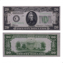 P#431L 20 Dollars 1934 C MBC+ Estados Unidos América Carimbo Verde 