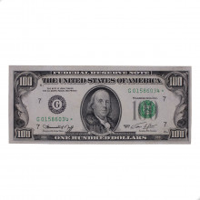 P#460R  100 Dollars  1974 G SOB Estados Unidos América Carimbo Verde C/ Asterisco