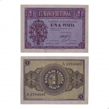 P#104a 1 Peseta 1937 MBC+ Espanha Europa