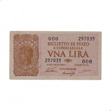 P#29a 1 Lira 1944 MBC Itália  Europa