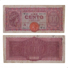 P#75a 100 Lire 1944 BC Itália Europa