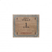 P#M10a 1 Lira 1943 BC Itália  Europa