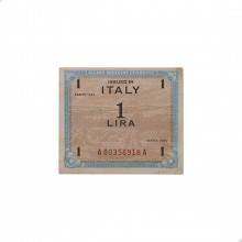 P#M10a 1 Lira 1943 MBC Itália  Europa