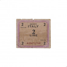 P#M11b 2 Lire 1943 UTG Itália  Europa