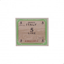 P#M12a 5 Lire 1943 SOB/FC Itália  Europa