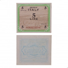 P#M12a 5 Lire 1943 SOB/FC Itália  Europa