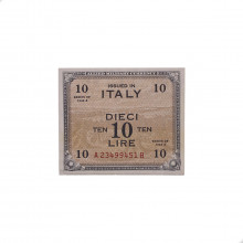 P#M19b 10 Lire 1943 MBC/SOB Itália  Europa