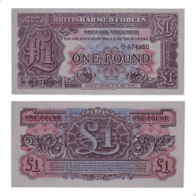 P#M22b 1 Pound 1948 SOB/FE Reino Unido  Europa  Com Marca D'Água