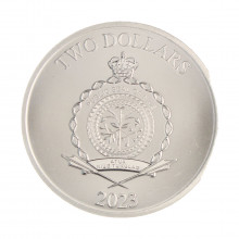 Moeda Km#New 2 Dollars 2023 FC Niue Oceania Moeda no acrílico - Homem Aranha Prata 0.999 Ø39mm 31,1gr.