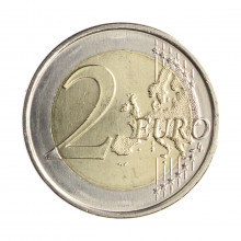 Moeda Km#953 2 Euros 2024 FC Portugal Europa 50 anos da Revolução dos Cravos Bimetálico Ø25,75mm 8,5gr.