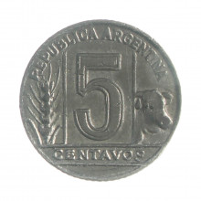 Km#40 5 Centavos 1949 BC  Argentina América Bronze Alumínio 17(mm) 2(gr)