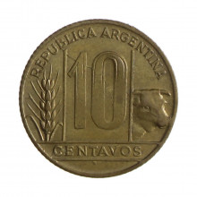 Km#41 10 Centavos 1950 MBC Argentina América Bronze Alumínio 19.5(mm) 3(gr)