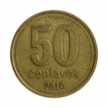 Km#111.1 50 Centavos 2010 MBC Argentina América Bronze Alumínio 25.2(mm) 5.8(gr)