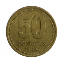 Km#111.1 50 Centavos 1994 MBC Argentina América Bronze Alumínio 25.2(mm) 5.8(gr)
