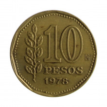 Km#72 10 Pesos 1978 BA MBC Argentina América Bronze Alumínio 25(mm) 6.5(gr)