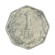 Km#231 1 Peso  2015 So BC Chile  América  Alumínio 16(mm) 0.7(gr)