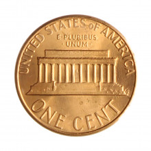 Km#201b 1 Cent 1985 D SOB Estados Unidos  América  Lincoln Memorial  Zinco com revestimento de cobre  19.05(mm) 2.5(gr)