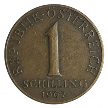 KM#2886 1 Schilling 1967 MBC+ Áustria Europa