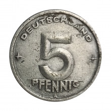 KM#2 5 Pfennig 1949 A BC/MBC Alemanha República Democrática Europa