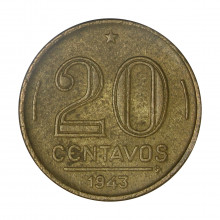 V-185 20 Centavos 1943 MBC+