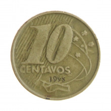 10 Centavos 1998 MBC+ Cunho Borrado "Data"