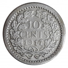 Km#145 10 Cents 1917 MBC Holanda Europa
