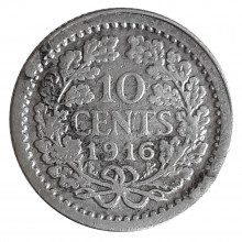 Km#145 10 Cents 1916 MBC Holanda Europa