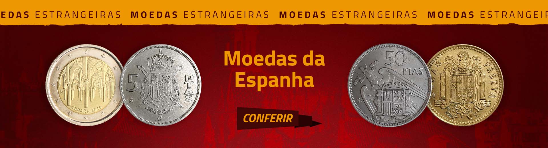 Novos Cadastros de Moedas da Espanha